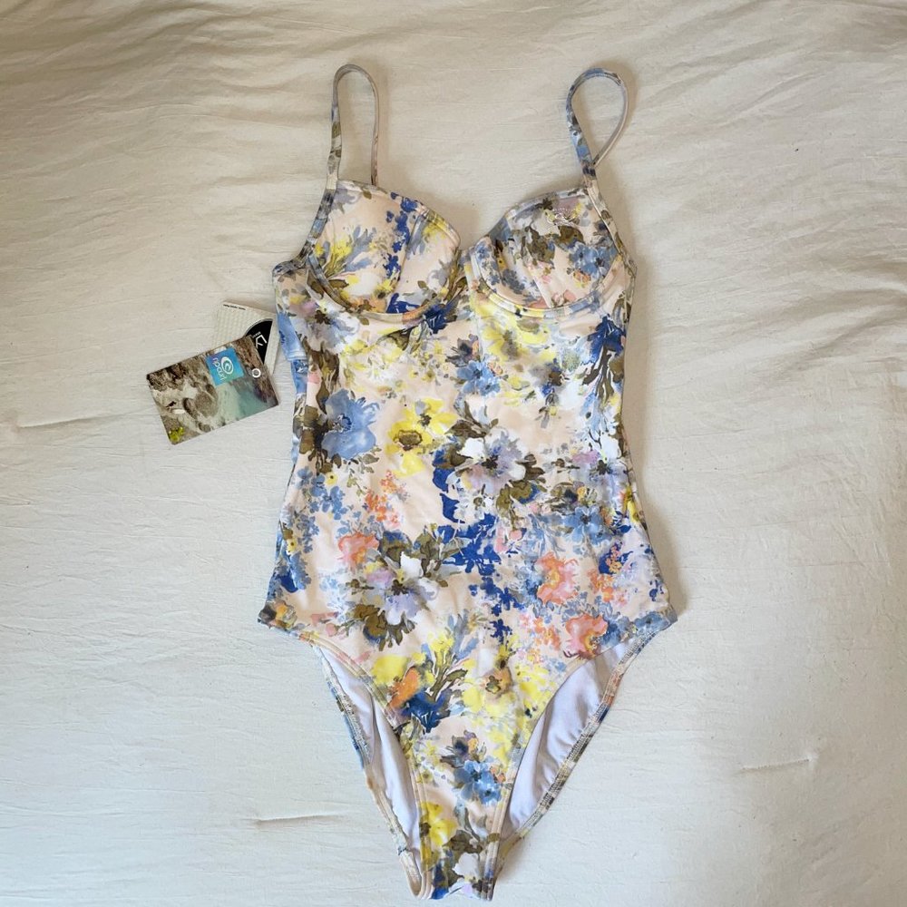 vintage rip curl one piece floral bathing suit